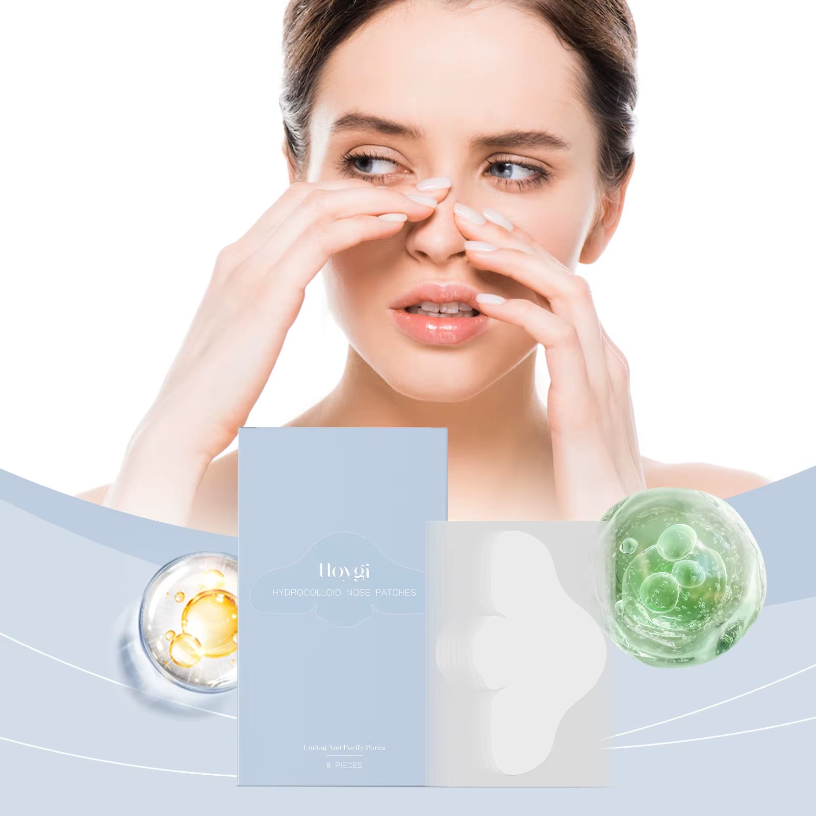 Salicylic Acid Nose Pore Strips Oil Control Hydrocolloid Nose Patches for Nose Blackheads Pimples Removal Refines Pores Non-Tigh