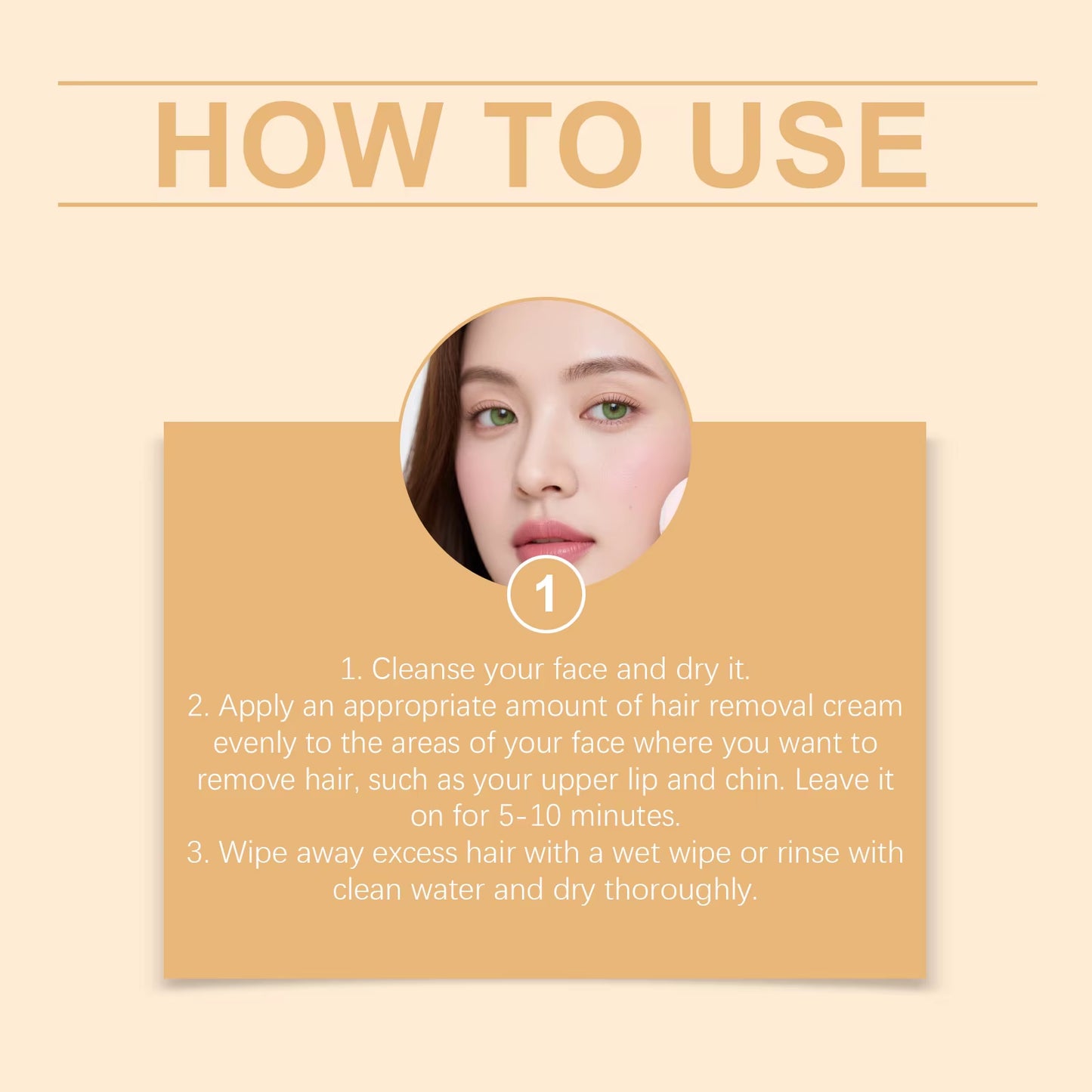 Facial Mild Hair Removal Cream Sensitive Skin Nourishing Hydration Refreshing Lip Facial Skin Women Beauty Soothing Ointment 50G