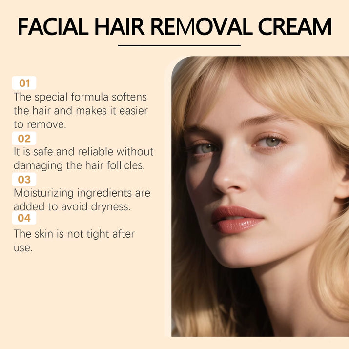 Facial Mild Hair Removal Cream Sensitive Skin Nourishing Hydration Refreshing Lip Facial Skin Women Beauty Soothing Ointment 50G
