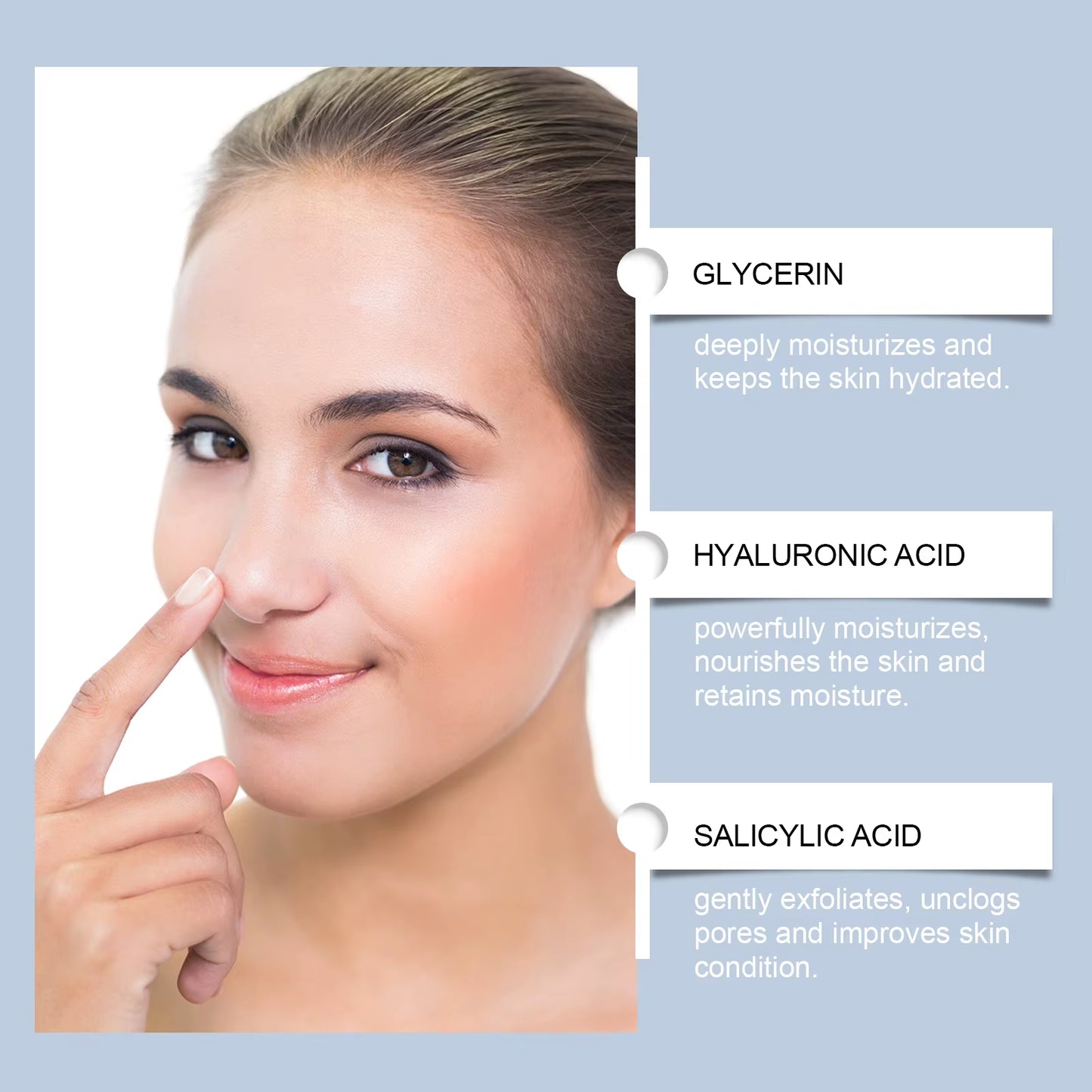 Salicylic Acid Nose Pore Strips Oil Control Hydrocolloid Nose Patches for Nose Blackheads Pimples Removal Refines Pores Non-Tigh