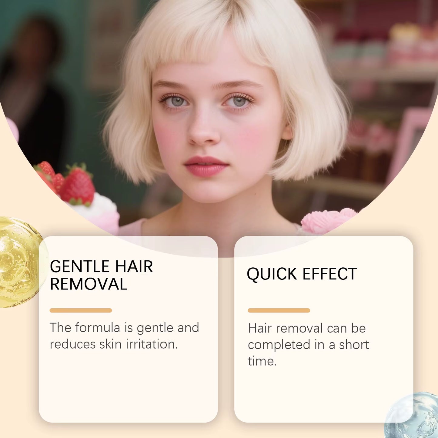 Facial Mild Hair Removal Cream Sensitive Skin Nourishing Hydration Refreshing Lip Facial Skin Women Beauty Soothing Ointment 50G